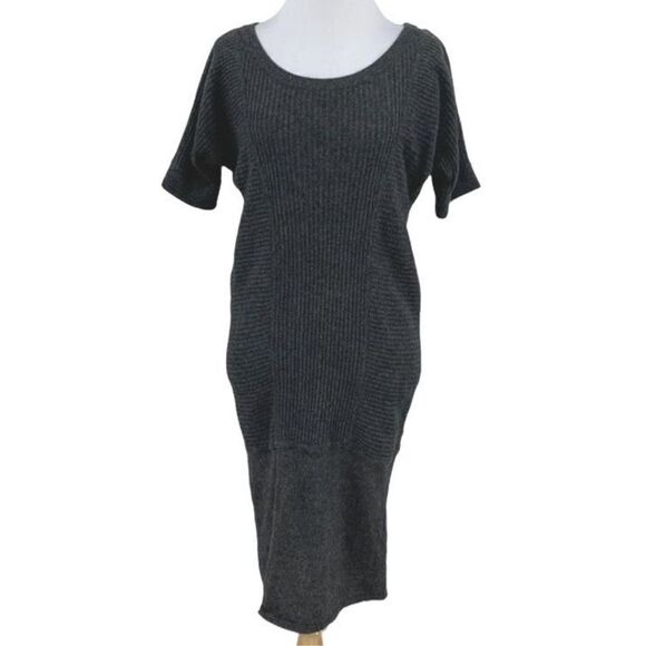 Banana Republic Women's Wool Cashmere Ribbed Sweater Knit Dress Gray Size XS NWT - Picture 1 of 9